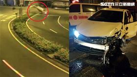 苗栗自撞翻360一圈，車上3人毫髮無傷／翻攝畫面