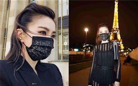 謝金燕設計「質感黑」蕾絲口罩。（圖／翻攝自IG）