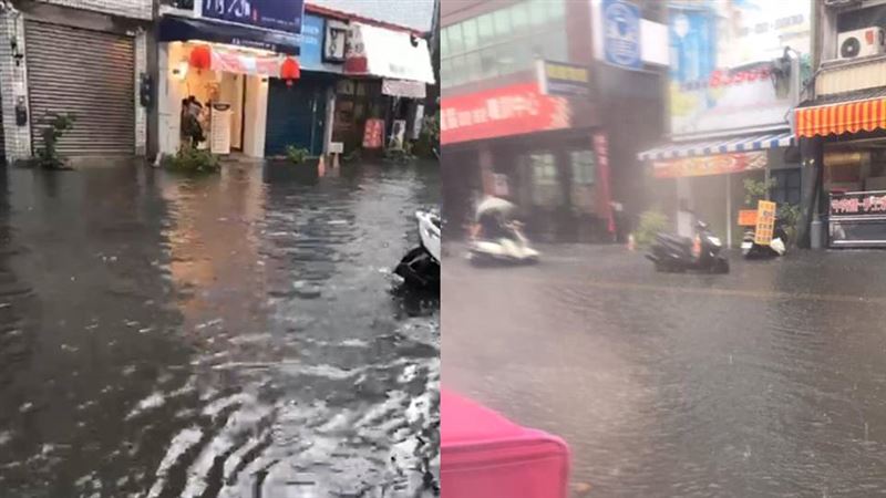 雨彈襲彰化　員林這條路慘淹成河