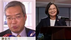 財信傳媒董事長謝金河、總統蔡英文（組合圖／資料照）
