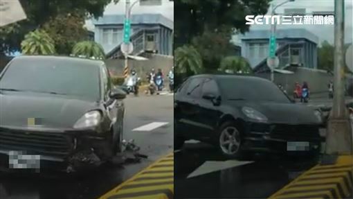 跑車自撞剩3輪繼續開　直擊影片曝光