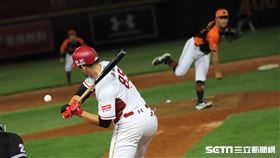 ▲樂天桃猿朱育賢對決統一獅終結者陳韻文。（圖／記者劉彥池攝影）