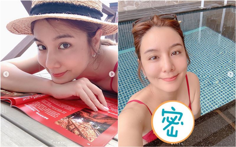 莎莎比基尼露深溝　秀長腿曬邪惡視角