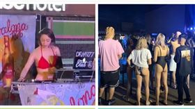 台中飯店頂樓泳池趴,比基尼（圖／民眾提供