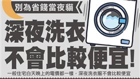 深夜洗衣不會比較便宜。（圖／翻攝自「經濟部」臉書粉絲專頁）