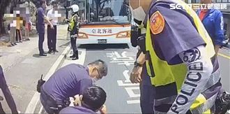 男警局前球棒打公車司機　秒被壓在地