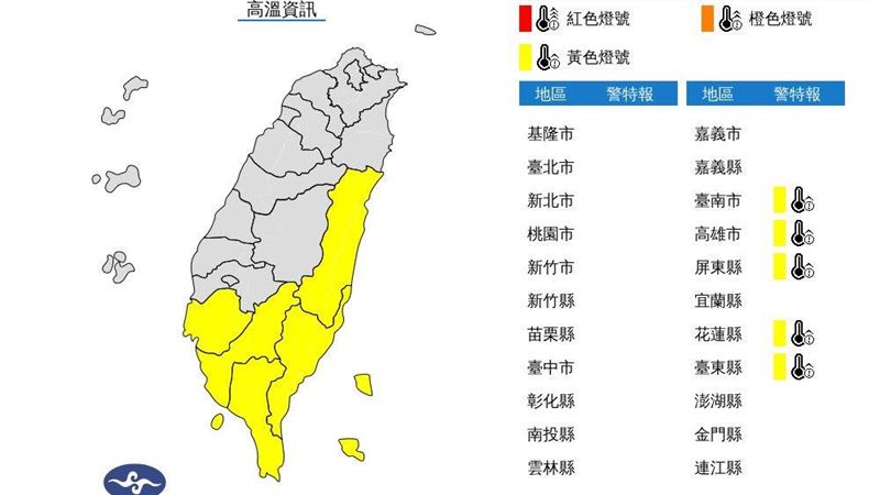 全台高溫上看36度防午後雷陣雨