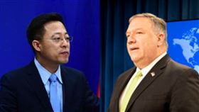 中國外交部發言人趙立堅、美國國務卿蓬佩奧（Mike Pompeo）
圖翻攝自Mike Pompeo推特、人民日報