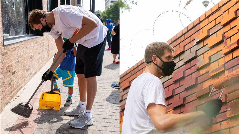 刷油漆、掃垃圾　傳奇德佬幫恢復市容