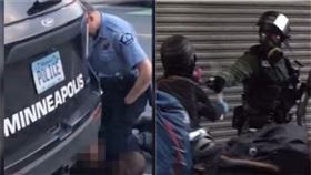 美警,港警（組合圖／翻攝自推特、立場新聞）