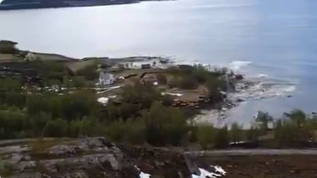 挪威震後「走山」　整塊陸地沉入大海