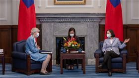 蔡英文接見「英國在台辦事處代表唐凱琳」（圖／總統府提供）