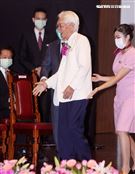 總統府資政辜寬敏以校友身分出席國立師範大學95周年慶。（記者邱榮吉/攝影）