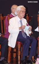 總統府資政辜寬敏以校友身分出席國立師範大學95周年慶。（記者邱榮吉/攝影）