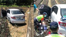 雲林男開車衝鳳梨田／翻攝畫面