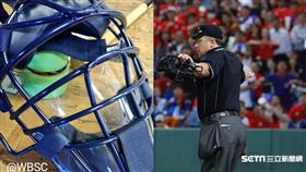 ▲WBSC曝光新的主審防疫面罩、棒球主審（圖／翻攝自WBSC推特、記者林聖凱攝影）