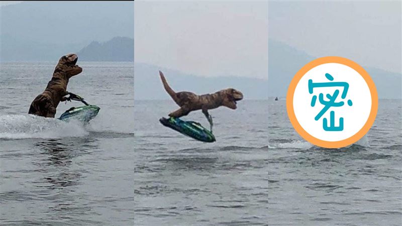 餘光見海上異物猛飆　他抬頭傻眼了