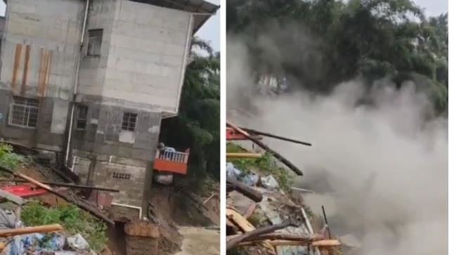 洪水掏空地基　廣西3層樓房瞬間倒塌