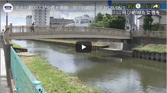 日女跳河　20名相撲力士搭救成佳話