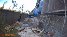 墜樓,安南醫院,工安意外,安南區,頭部破裂,台南,工地（圖／翻攝畫面）