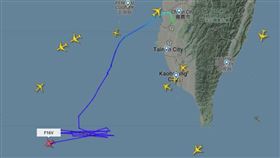 航空器網站flightradar24發現我1架F-16V戰機升空，圖／翻攝flightradar24網站