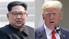 北韓領導人金正恩（左）與美國總統川普（右）兩年前首度「川金會」讓舉世關注，但隨非核協商遲無進展，北韓12日揚言打造包括核武在內的可恃武力因應美國威脅。（圖左為兩韓峰會共同採訪團提供、右為中央社檔案照片）