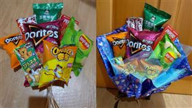 送女友零食花束（圖／翻攝自Dcard）