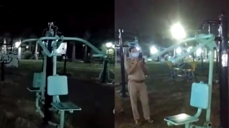 公園器材深夜自己動起來？警方解釋了