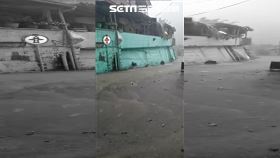 暴雨如強颱襲擊南投　水淹馬路變瀑布（圖／翻攝畫面）