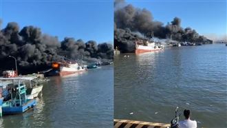 東港10漁船遭火噬　估損失上億