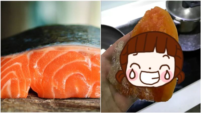 想煎鮭魚…退冰一看傻了：怎麼有纖維