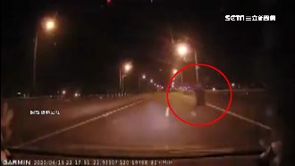 快速道路竄人影　駕駛反應快驚險閃過