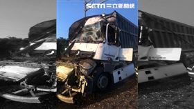 新／苗西濱3車連環撞　砂石駕駛受困(圖/翻攝畫面)
