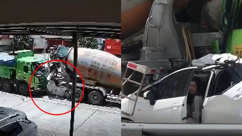 遭2大車夾成肉餅畫面曝　長髮妹爆哭