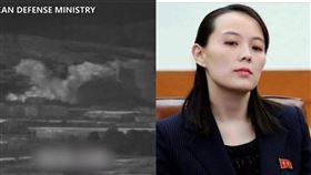 金與正、開城、兩韓、北韓、炸毀。（組圖／AP授權、翻攝推特）
