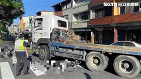 快訊／南投女國中生　遭拖板車輾斃亡（圖／翻攝畫面）