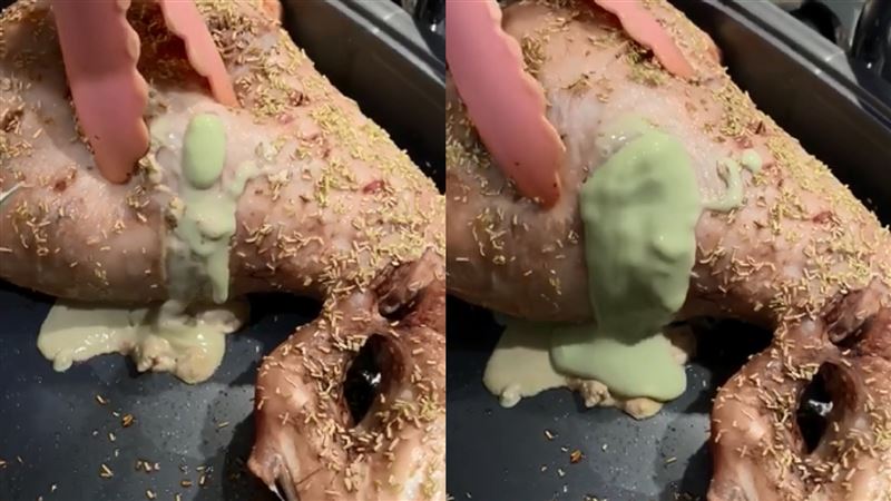 烤羊腿狂湧超噁綠汁　網崩潰喊改吃素