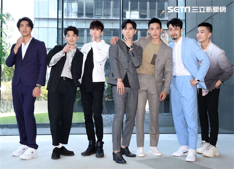 「我的青春沒在怕」演員吳翔震、侯彥西、孫沁岳、唐禹哲、王家梁、張雁名、徐謀俊出席卡司發布會。（記者邱榮吉/攝影）