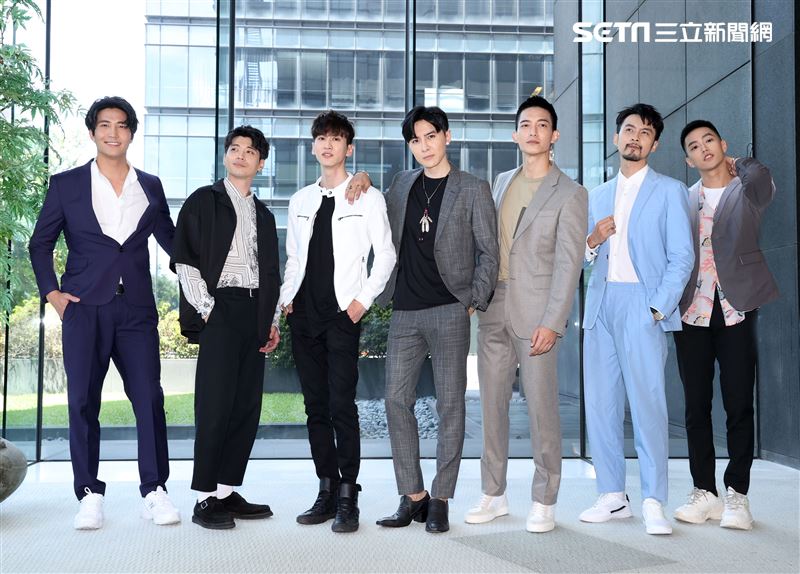 「我的青春沒在怕」演員吳翔震、侯彥西、孫沁岳、唐禹哲、王家梁、張雁名、徐謀俊出席卡司發布會。（記者邱榮吉/攝影）