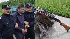 黑龍江省一名男子，在結婚後依舊不安份，與老婆的妹妹有染，岳父一氣之下，竟然持獵槍將女婿一擊爆頭　（組合圖／翻攝自微博）