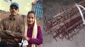 中印衝突，不少丈夫、家人死於戰場，其中23歲尼哈就不幸接到噩耗，收到丈夫遺物。（圖／翻攝自推特）