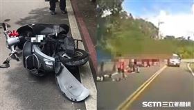 16歲少年打零工下班摔車撞行人／翻攝畫面