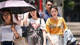 熱,炎熱,高溫,天氣,熱浪,中暑,曬傷,防曬 圖／記者林敬旻攝