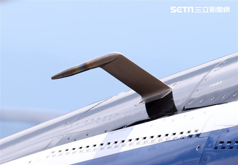 高教機「勇鷹」空速管。（記者邱榮吉/台中拍攝）