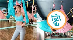 ▲運動正妹陳立泠，空中瑜珈折成G。（圖／陳立泠提供）