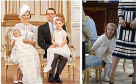 瑞典小公主Estelle穿著精緻的Charabia白色花瓣洋裝。（圖／CHARABIA PARIS提供）