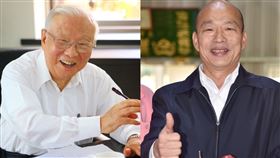 許歷農（左）102歲仍發臉書力挺韓國瑜（右）選總統。（組合圖／翻攝自許歷農、韓國瑜臉書）