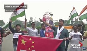 ▲中印衝突不斷，印度國內發起「抵制中國貨」。（圖／翻攝自Global News Youtube）

