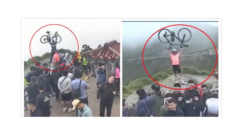 又站武嶺懸崖拍照！險成「天國騎士」