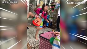 妹妹被松鼠嚇到手足無措，用生命在跳舞。